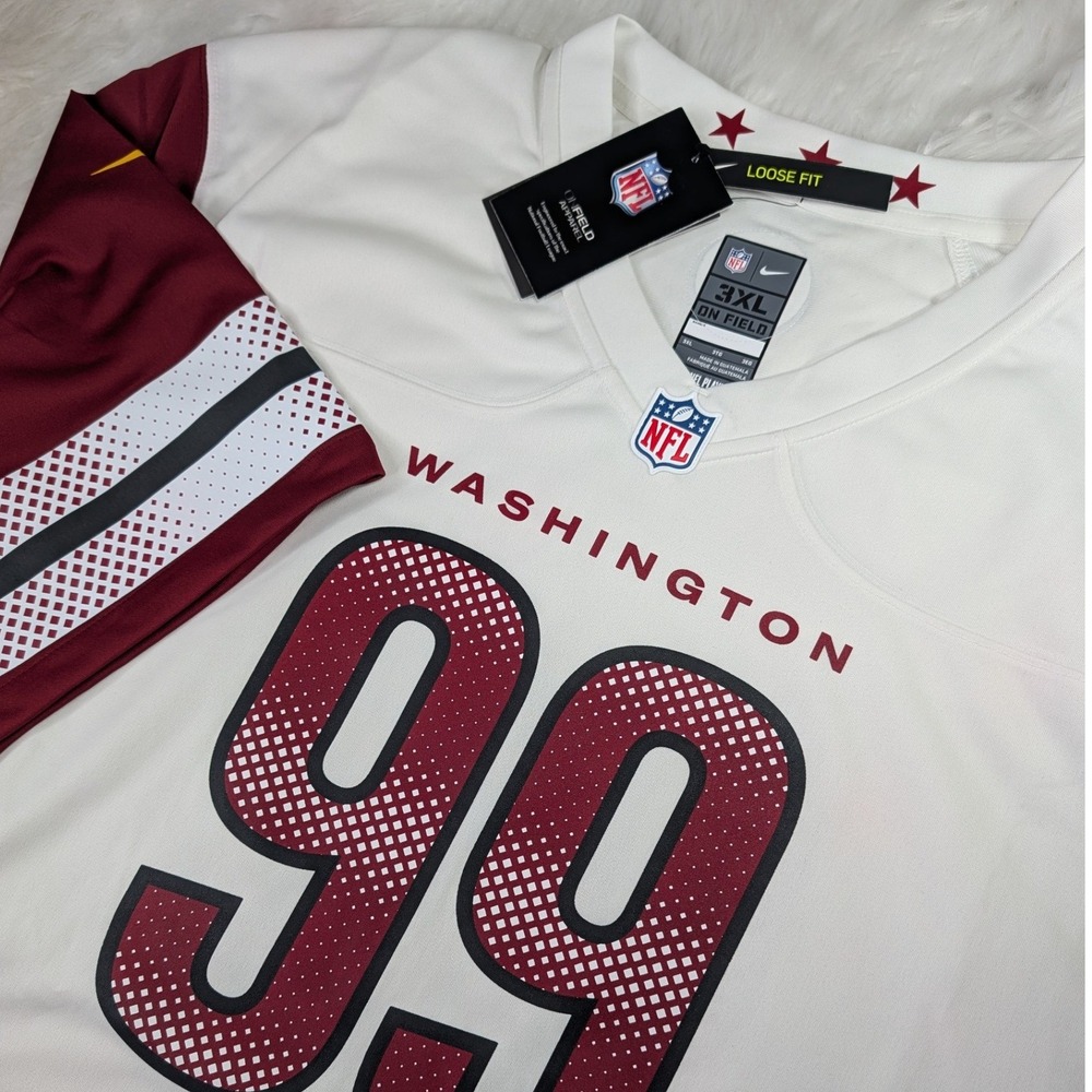 Nike Washington Commanders Jersey Mens 3XL White Chase Young 99 NFL Loose Fit